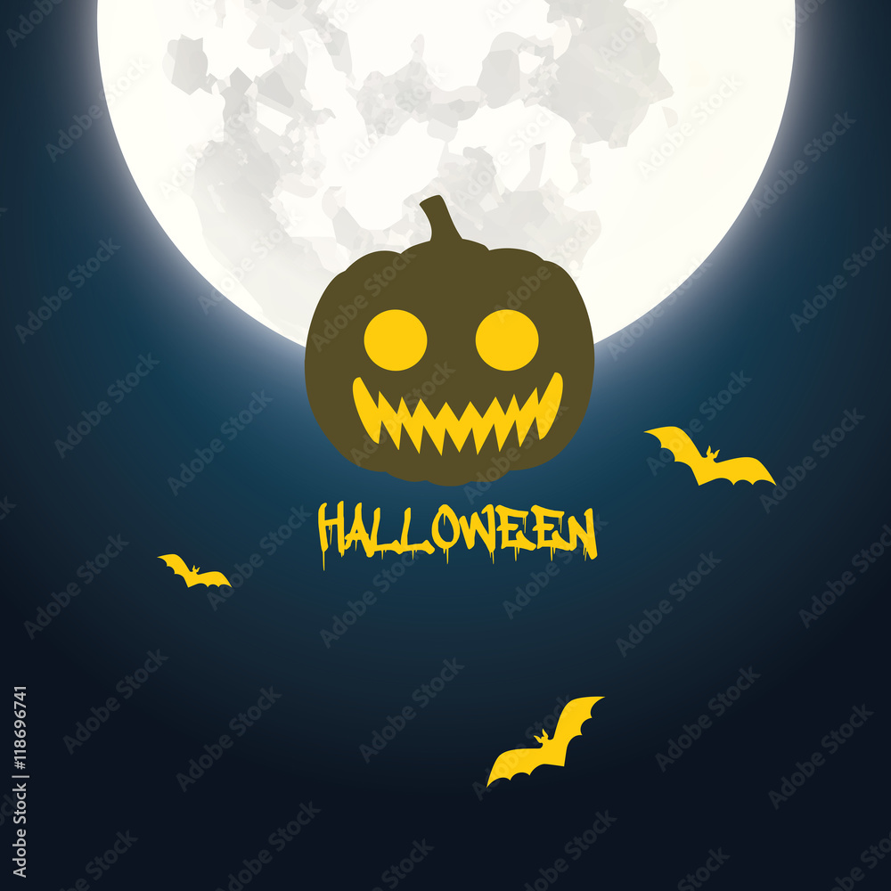 vector illustration of Halloween with a pumpkin head