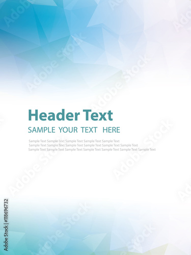 Vector flyer, cover design template. Light soft geometric polygonal background on white. Smooth blurred edges.
