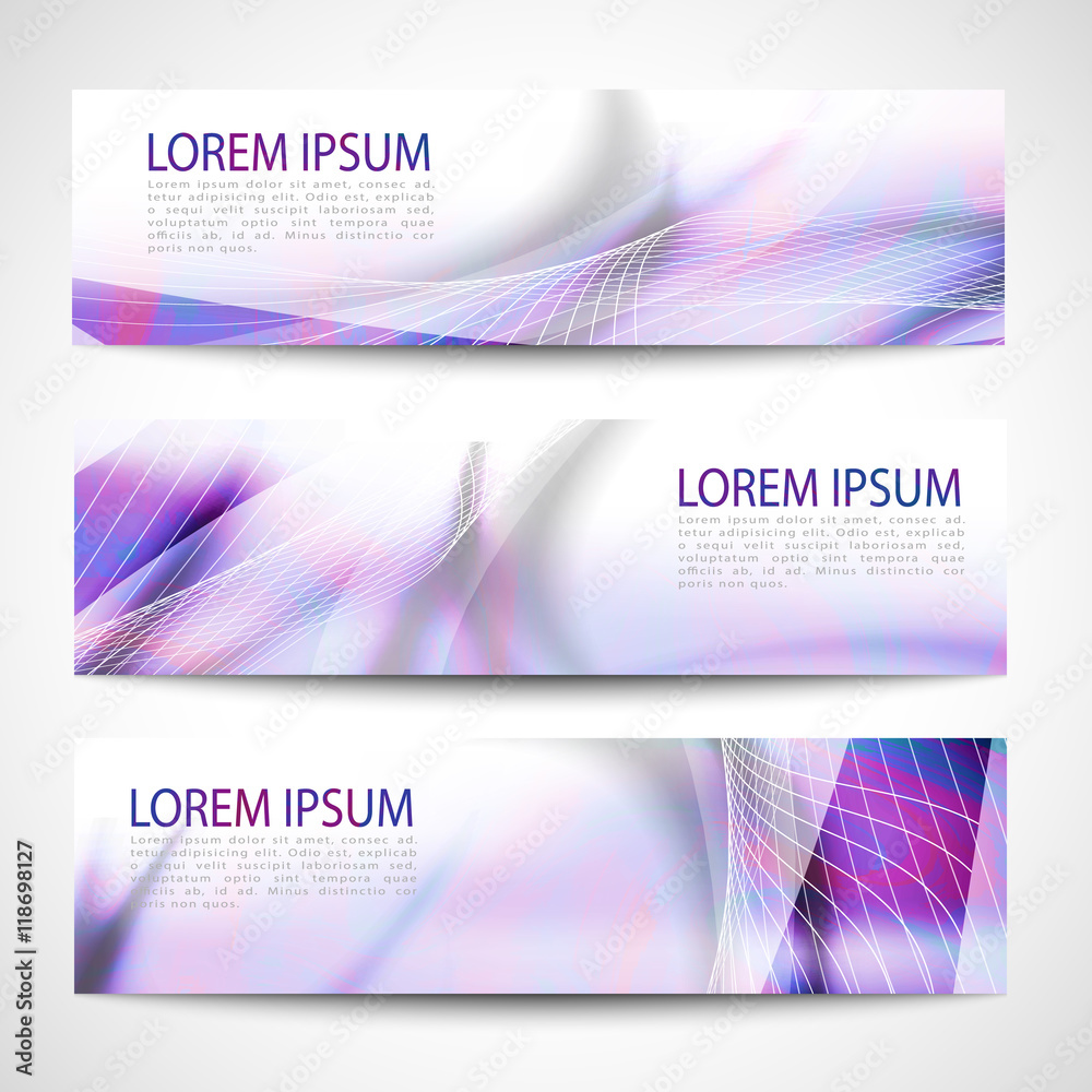 Fototapeta premium Abstract header purple wave white vector design