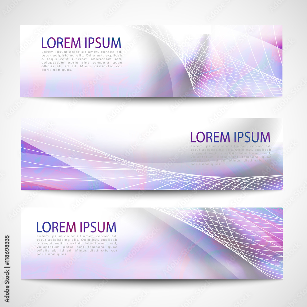 Fototapeta premium Abstract header purple wave white vector design
