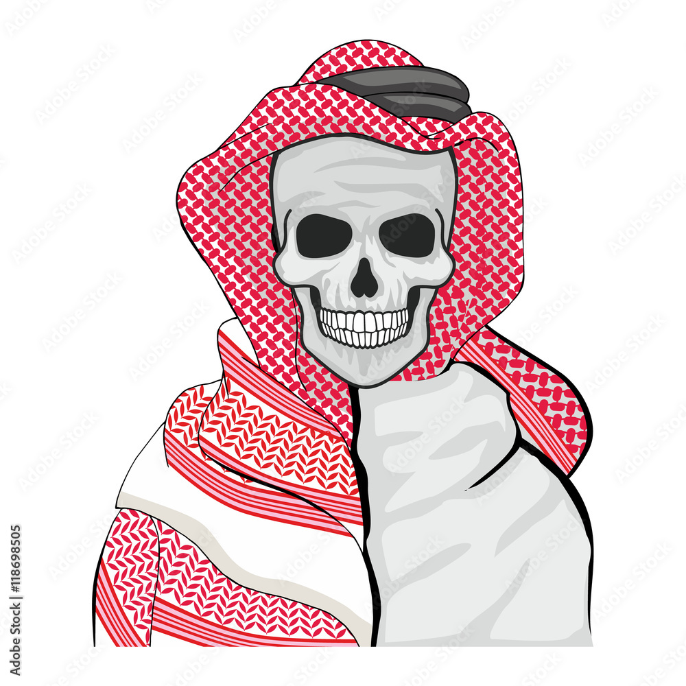 arab skull with shemagh Stock Vector | Adobe Stock