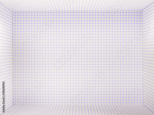3d checkered, empty background. Blue grid.