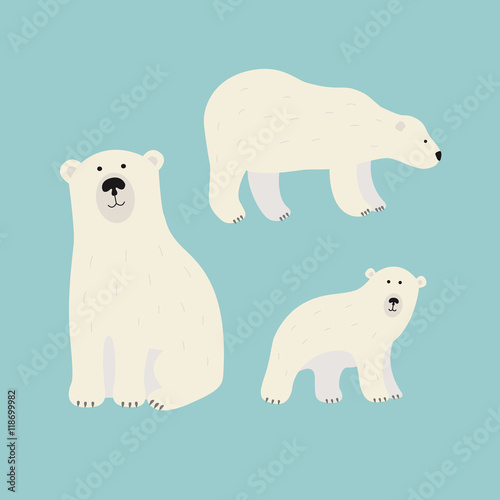 White polar bears set