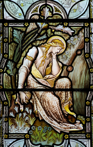 Photo Mary Magdalene in stained glass