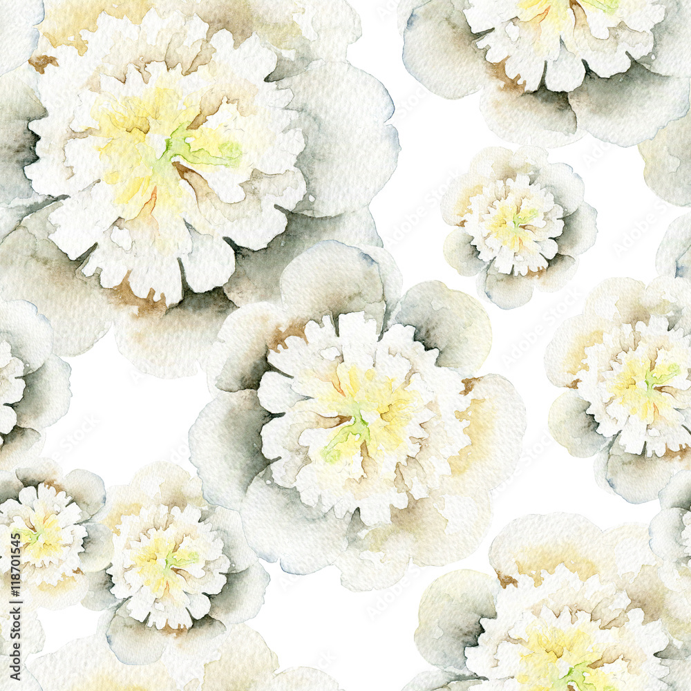 Obraz premium Seamless floral pattern with peonies