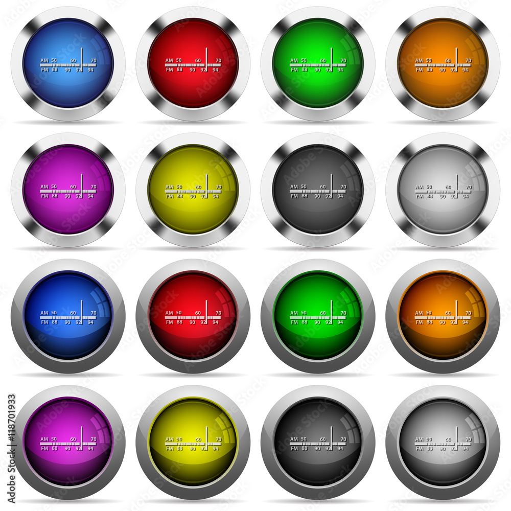 Radio tuner glossy button set