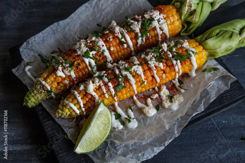 Delicious Grilled Mexican Corn with Chili, Cilantro, and Lime