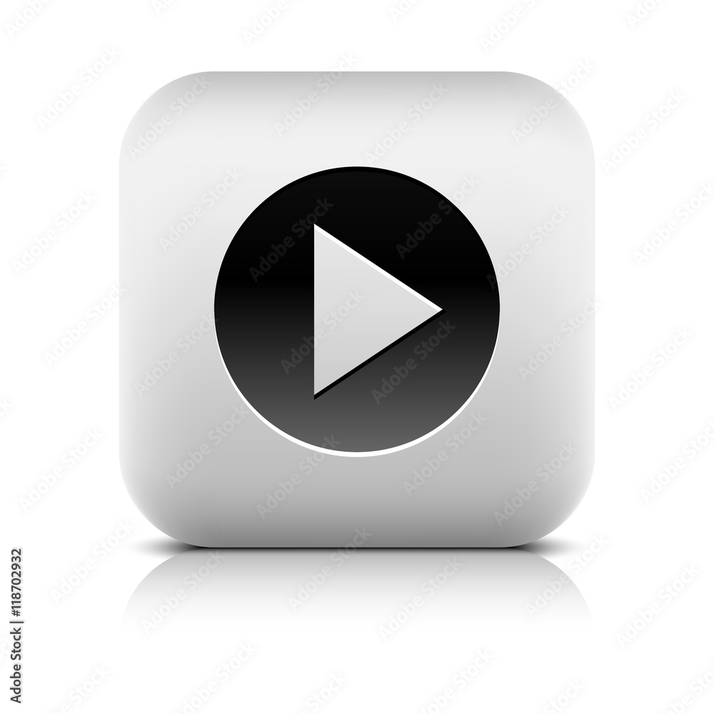 Web Icon with play arrow sign in black circle Web Icon with play arrow sign in black circle
