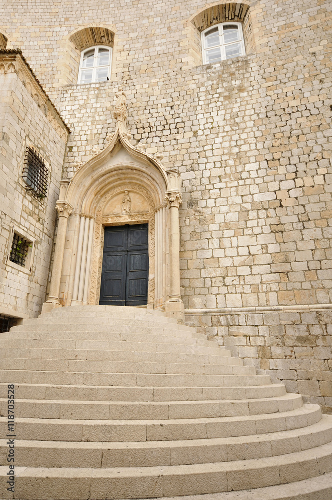 Naklejka premium Entrance of Dominican Monastery. Dubrovnik. Croatia.