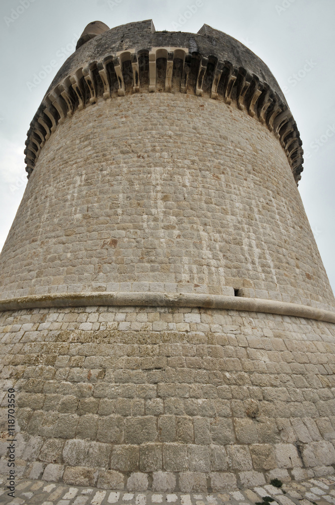 Minceta Tower, Dubrovnik old town city walls detail