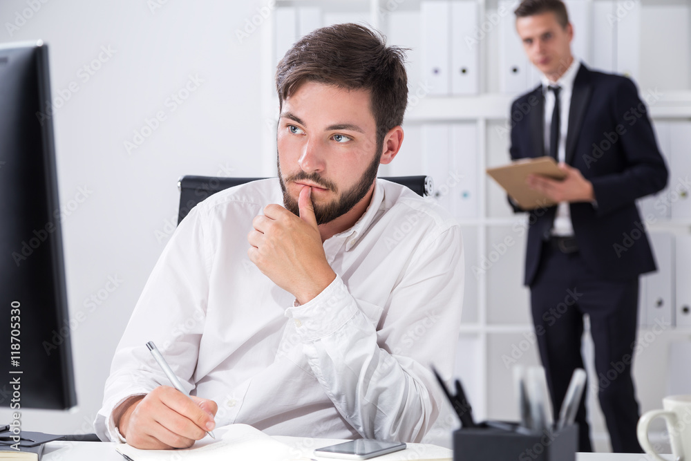 Obraz premium Manager and his supervisor