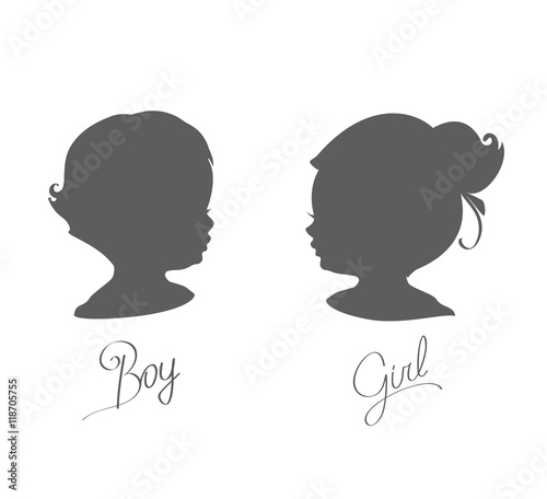 silhouettes of little boys and girls
