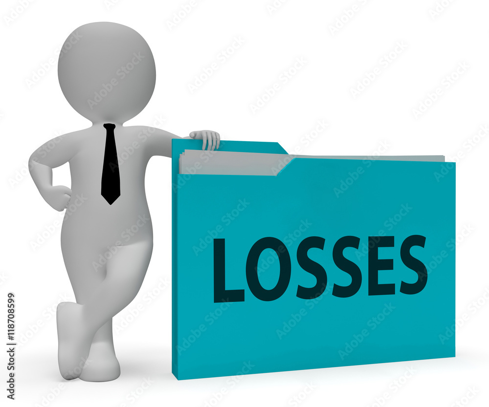Losses Folder Represents Expenses File 3d Rendering Losses Folder Represents Expenses File 3d Rendering