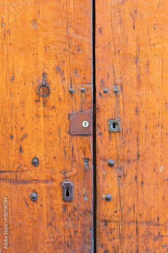 detail of an old wooden door