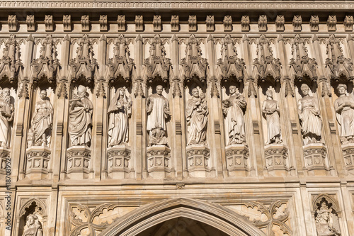 detail of Westminster Abbey in London, UK