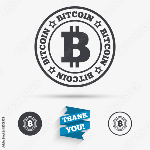 Bitcoin sign icon. Cryptography currency symbol