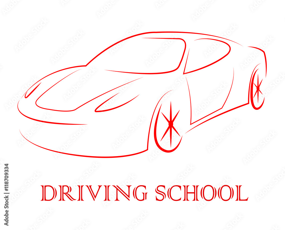 Driving School Indicates Learning To Drive A Car Driving School Indicates Learning To Drive A Car