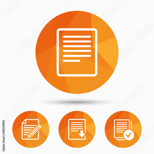 Document icons. Download file and checkbox.