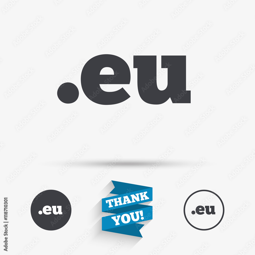 Domain EU sign icon. Top-level internet domain Domain EU sign icon. Top-level internet domain
