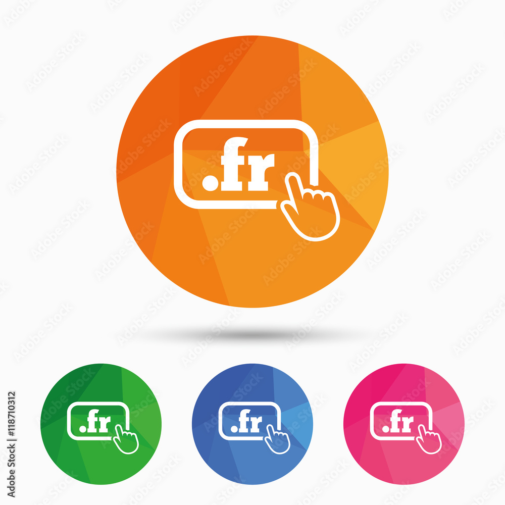 Domain FR sign icon. Top-level internet domain Domain FR sign icon. Top-level internet domain