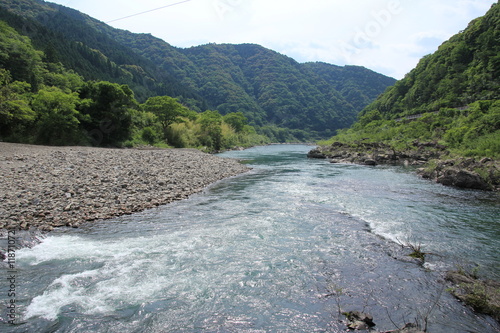 向山橋から見た四万十川 photo