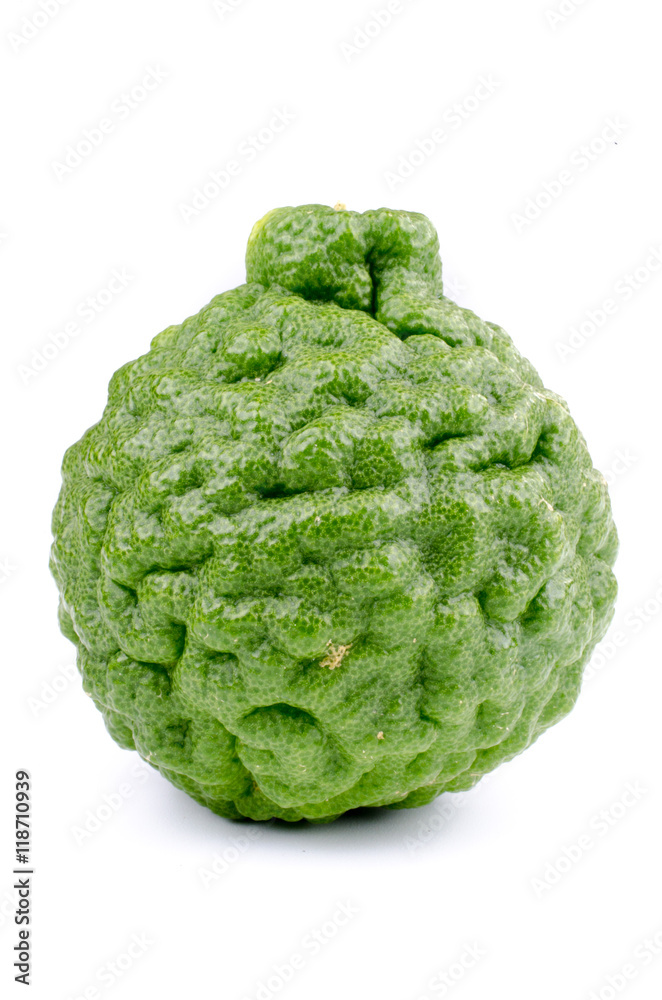 Obraz premium Kaffir lime, isolate photo on white background