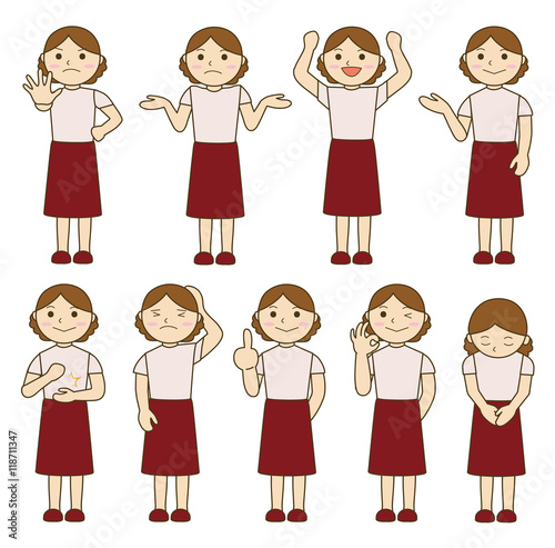 女性　中年　ポーズ