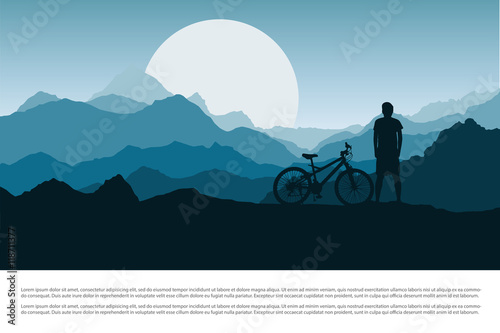 Silhouette landscape with rider