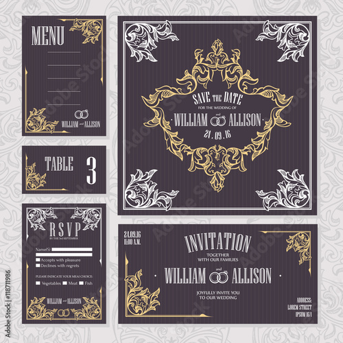 Set of wedding cards