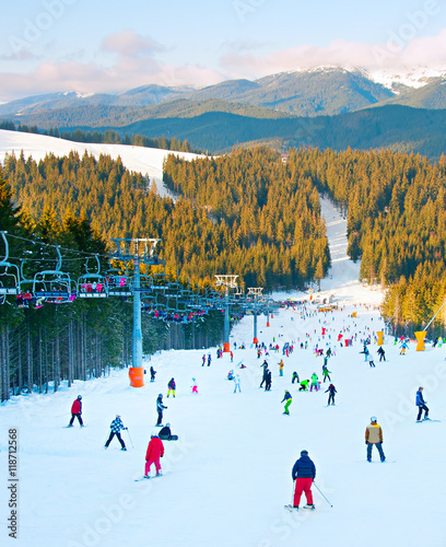 Crowded Ski resort