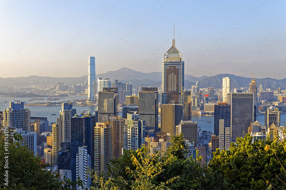 Naklejka premium Hong Kong City