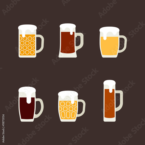 Icons of beer mugs