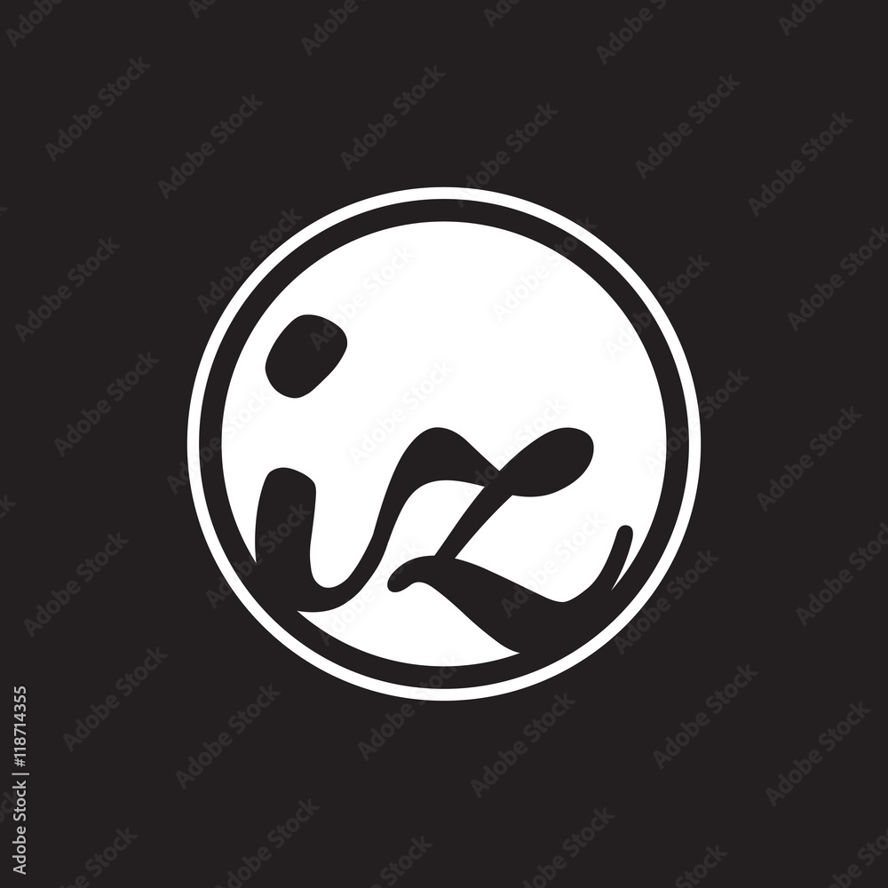 initial letter logo circle with ring white color initial letter logo circle with ring white color