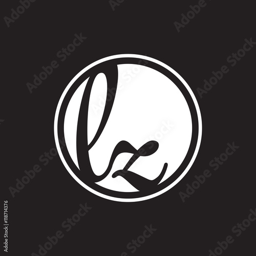 initial letter logo circle with ring white color