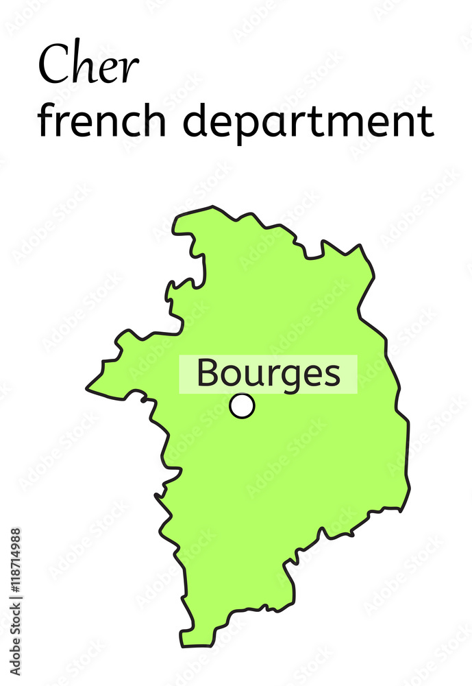 Cher french department map