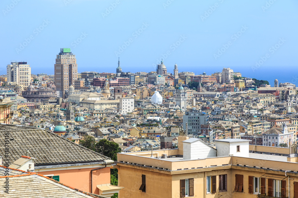 Genoa old city view from above