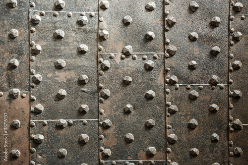 Ancient metal door as background
