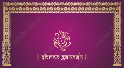 Ganesha, wedding card, royal Rajasthan, India