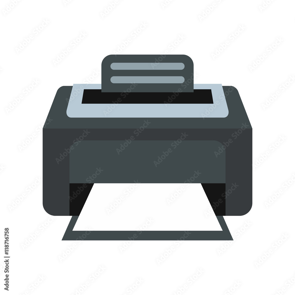 Printer icon in flat style isolated on white background. Print symbol Printer icon in flat style isolated on white background. Print symbol
