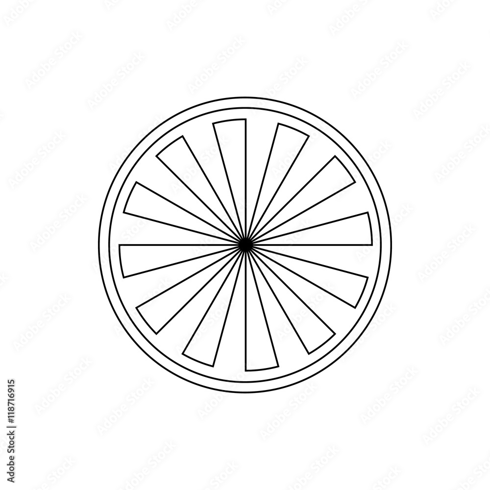 Orange Slice icon in outline style isolated on white background Orange Slice icon in outline style isolated on white background