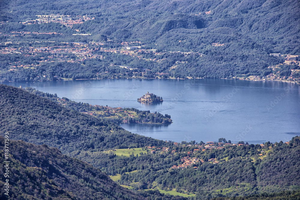View from Mount Mottarone to the Lake Orta