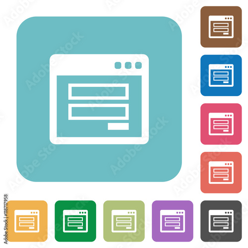 Flat login window icons