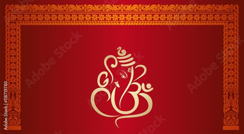 Ganesha, wedding card, royal Rajasthan, India