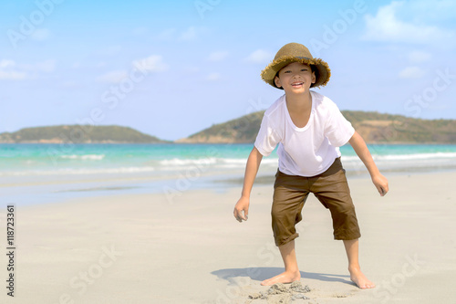 boy on tropical beach