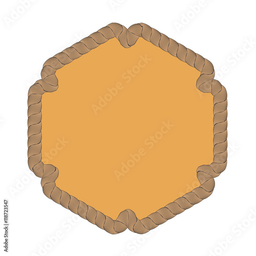 Rope Creative Ornamental Frame Isolated on White Background
