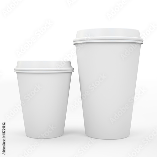 Coffee cup isolated on white background 3D rndering