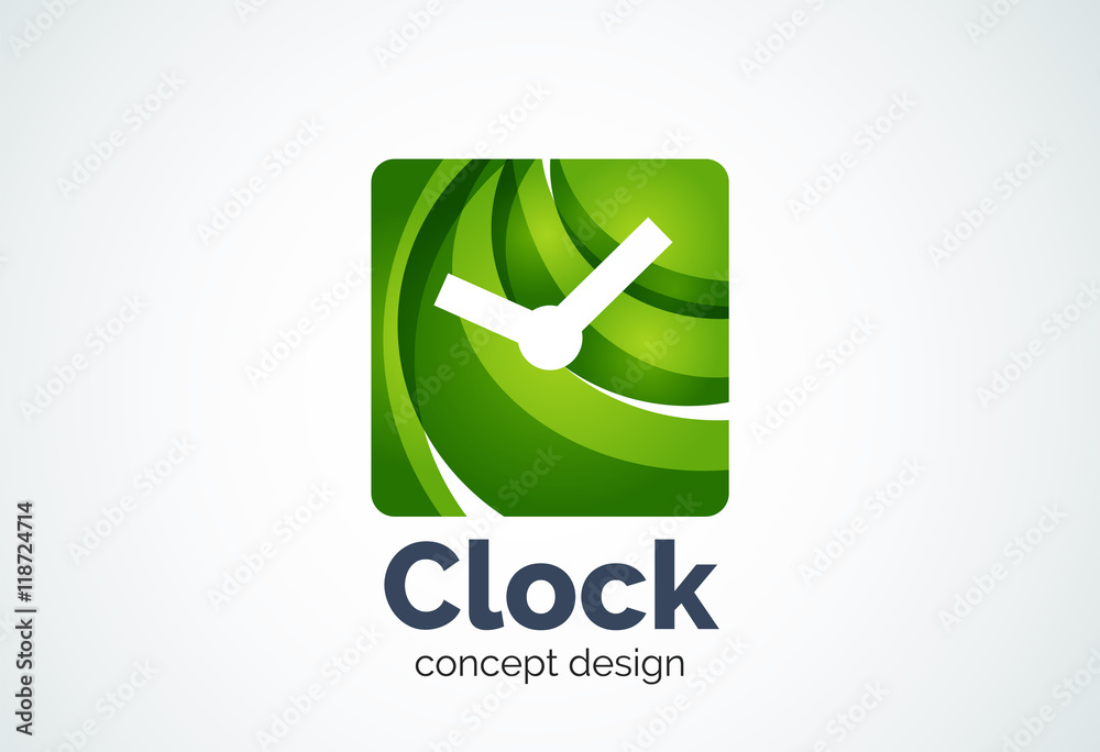 Clock logo template, time management business concept Clock logo template, time management business concept