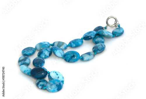 Bead-necklaces on white background