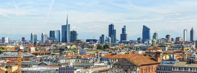 Fototapete Europa Mailand Skyline aus der Vogelperspektive  © Sergey Yarochkin