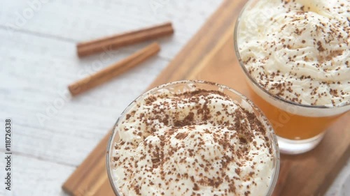 Sugar-free pumpkin cocktail with whipped cream